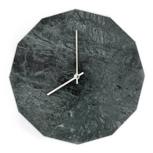 Tidsløs - Marble Verde Vægur, Sølv Ø28